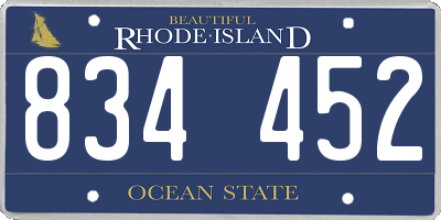 RI license plate 834452