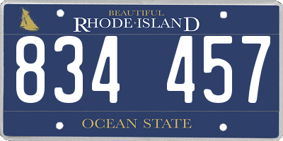 RI license plate 834457