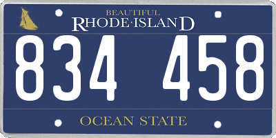 RI license plate 834458
