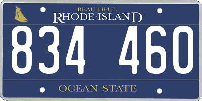 RI license plate 834460