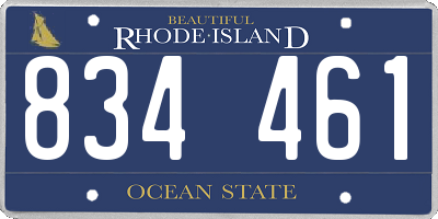 RI license plate 834461