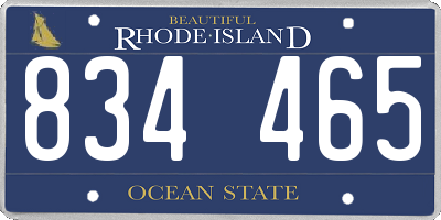 RI license plate 834465