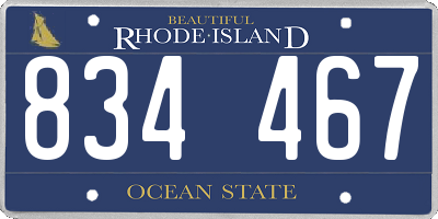 RI license plate 834467