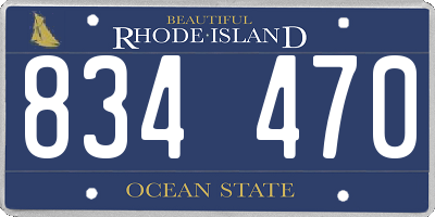 RI license plate 834470