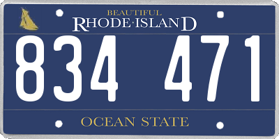 RI license plate 834471