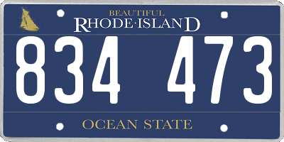 RI license plate 834473
