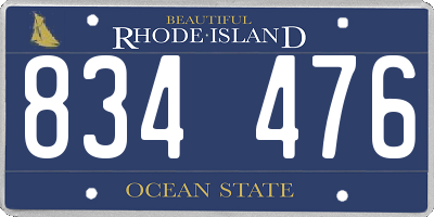 RI license plate 834476