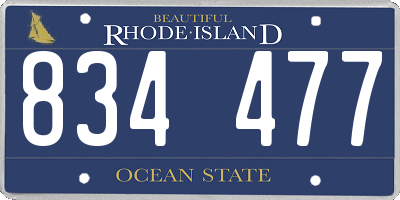 RI license plate 834477