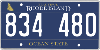 RI license plate 834480