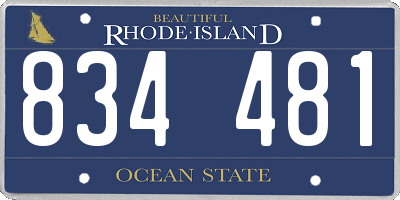 RI license plate 834481