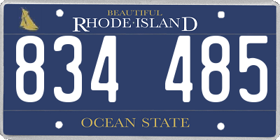 RI license plate 834485