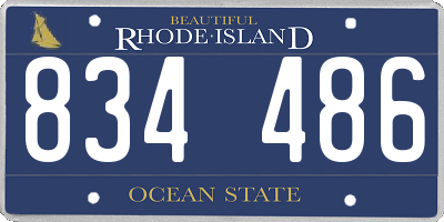RI license plate 834486