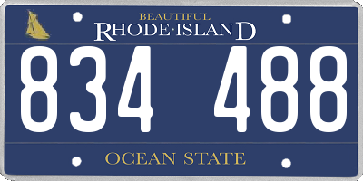 RI license plate 834488