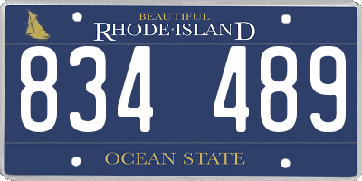 RI license plate 834489