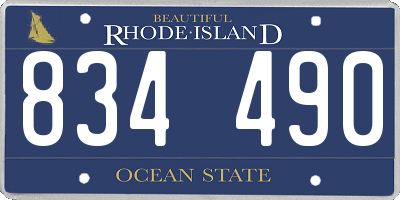RI license plate 834490