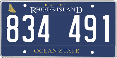 RI license plate 834491