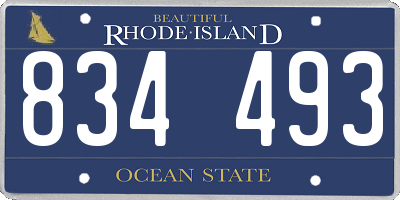 RI license plate 834493