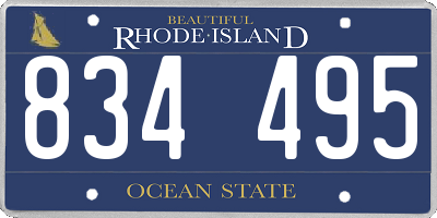 RI license plate 834495