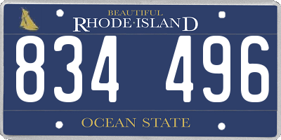 RI license plate 834496