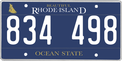 RI license plate 834498