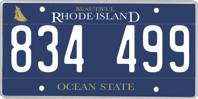 RI license plate 834499