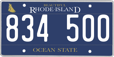 RI license plate 834500