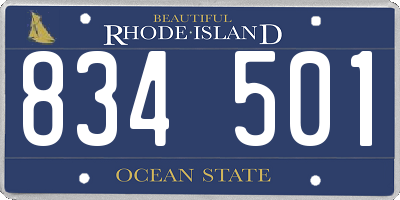 RI license plate 834501