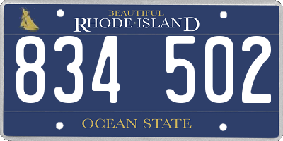 RI license plate 834502