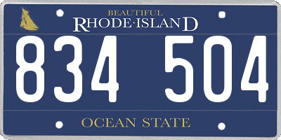 RI license plate 834504