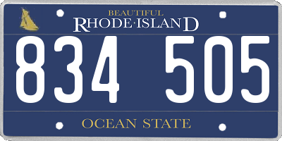 RI license plate 834505