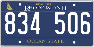 RI license plate 834506