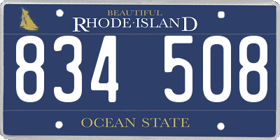 RI license plate 834508