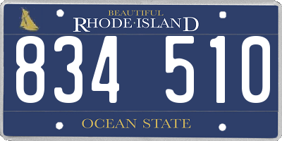 RI license plate 834510