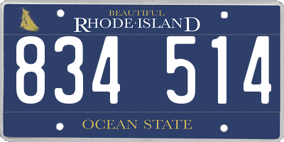 RI license plate 834514