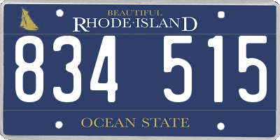 RI license plate 834515