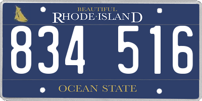 RI license plate 834516