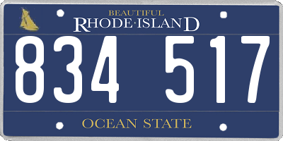 RI license plate 834517