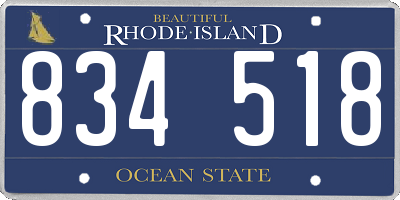 RI license plate 834518