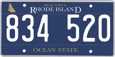 RI license plate 834520