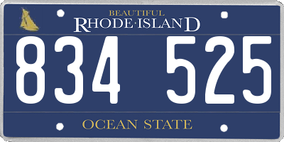 RI license plate 834525