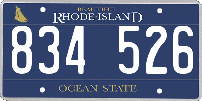 RI license plate 834526