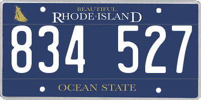 RI license plate 834527