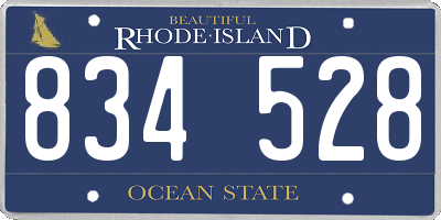 RI license plate 834528