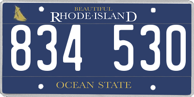RI license plate 834530