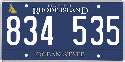 RI license plate 834535