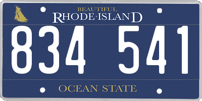 RI license plate 834541