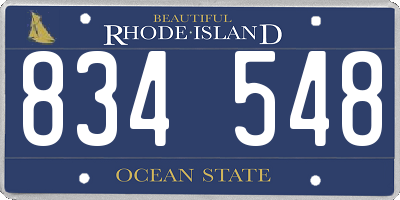 RI license plate 834548