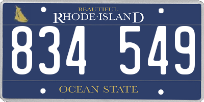 RI license plate 834549