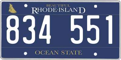 RI license plate 834551