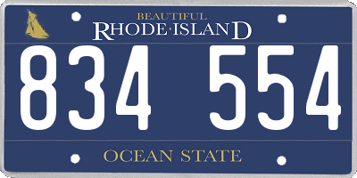 RI license plate 834554